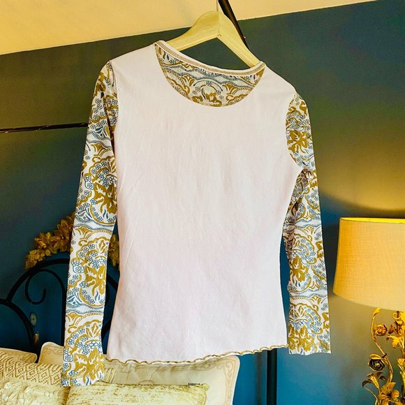 Y2K Moschino Jeans Vintage Pink and Brown Long Sleeved Sequin Shirt - Picture 6 of 6